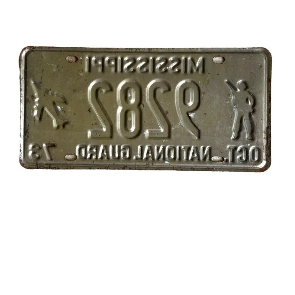 1973 Mississippi National Guard License Plate Vintage - Picture 2 of 2